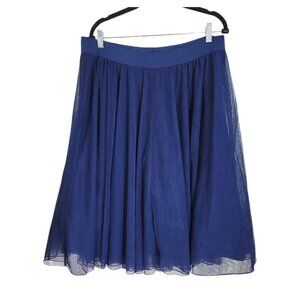 Torrid Womens Navy‎ Blue Mesh Tulle Pull On Skirt Elastic Waist Lined Size 1X